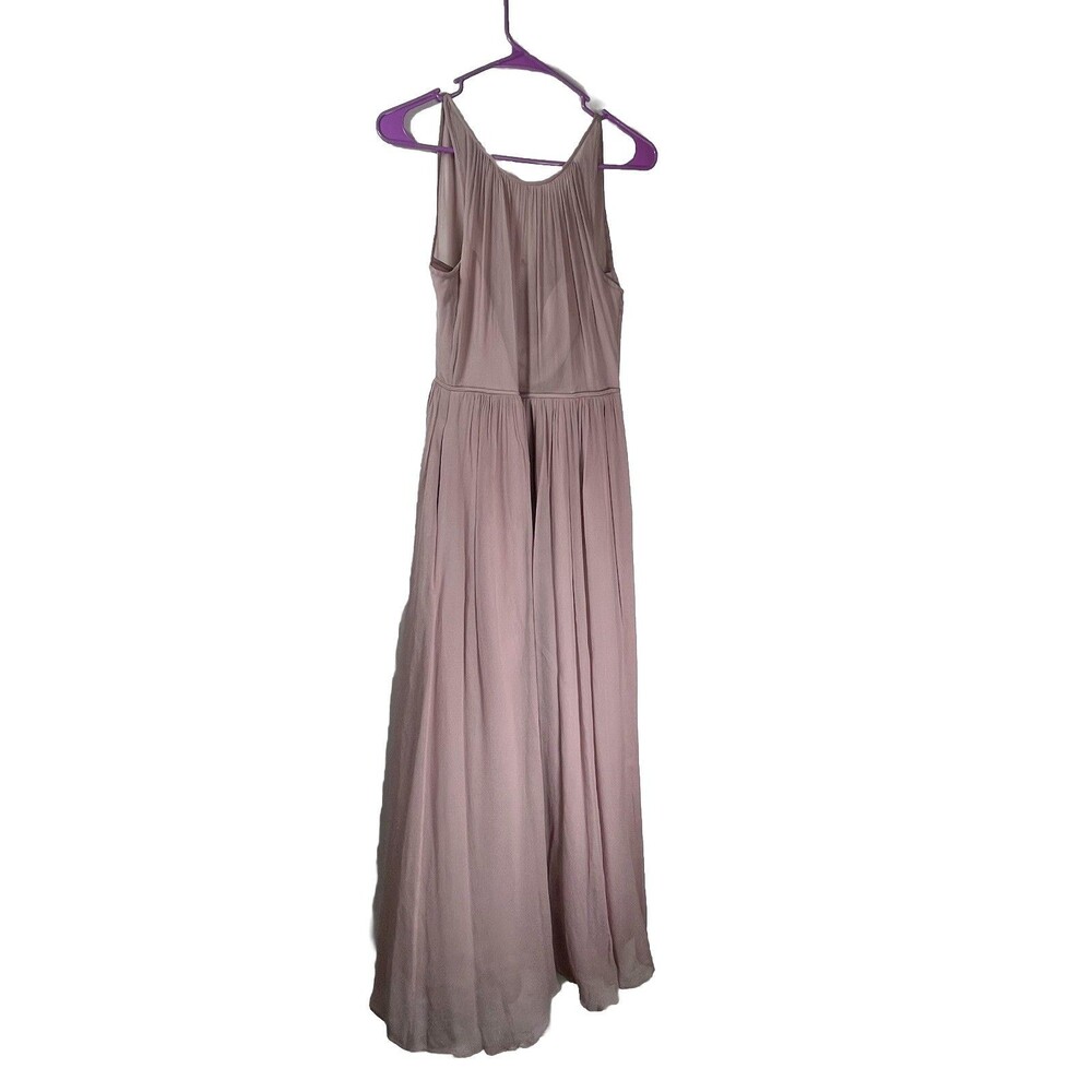 J. Crew Megan 100% Silk Chiffon Formal Gown Sz 8 Petite Maxi dress bridesmaid